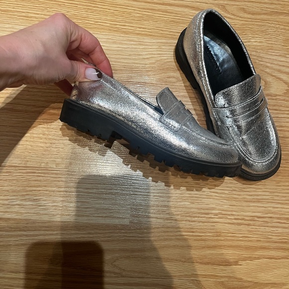 Kids Silver Loafers - Picture 2 of 2